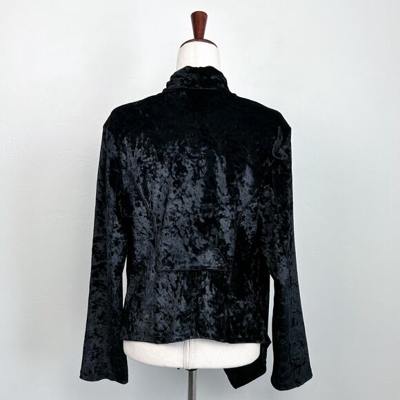 Anthropologie Blank NYC Moto Zipper Cowl Velvet Jacket - Picture 6 of 8